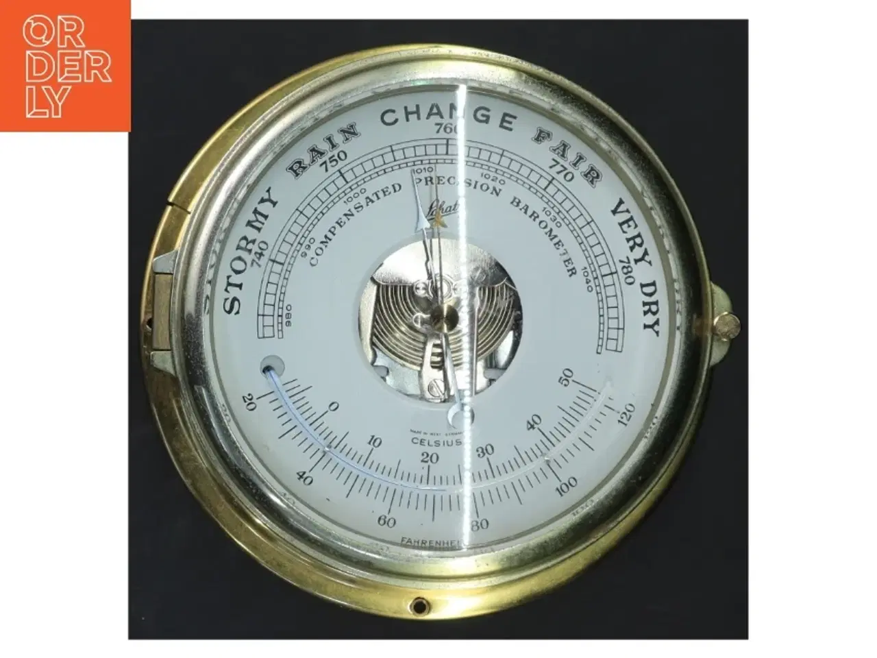 Billede 1 - Barometer i messing (str. 9x18 cm)