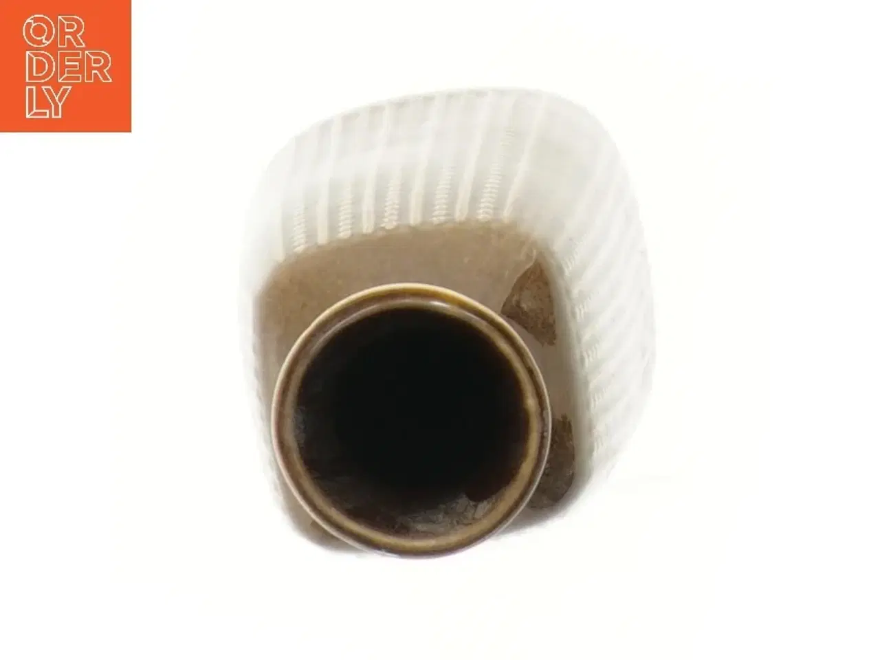 Billede 3 - Keramisk vase med rillemønster (str. 17 cm)