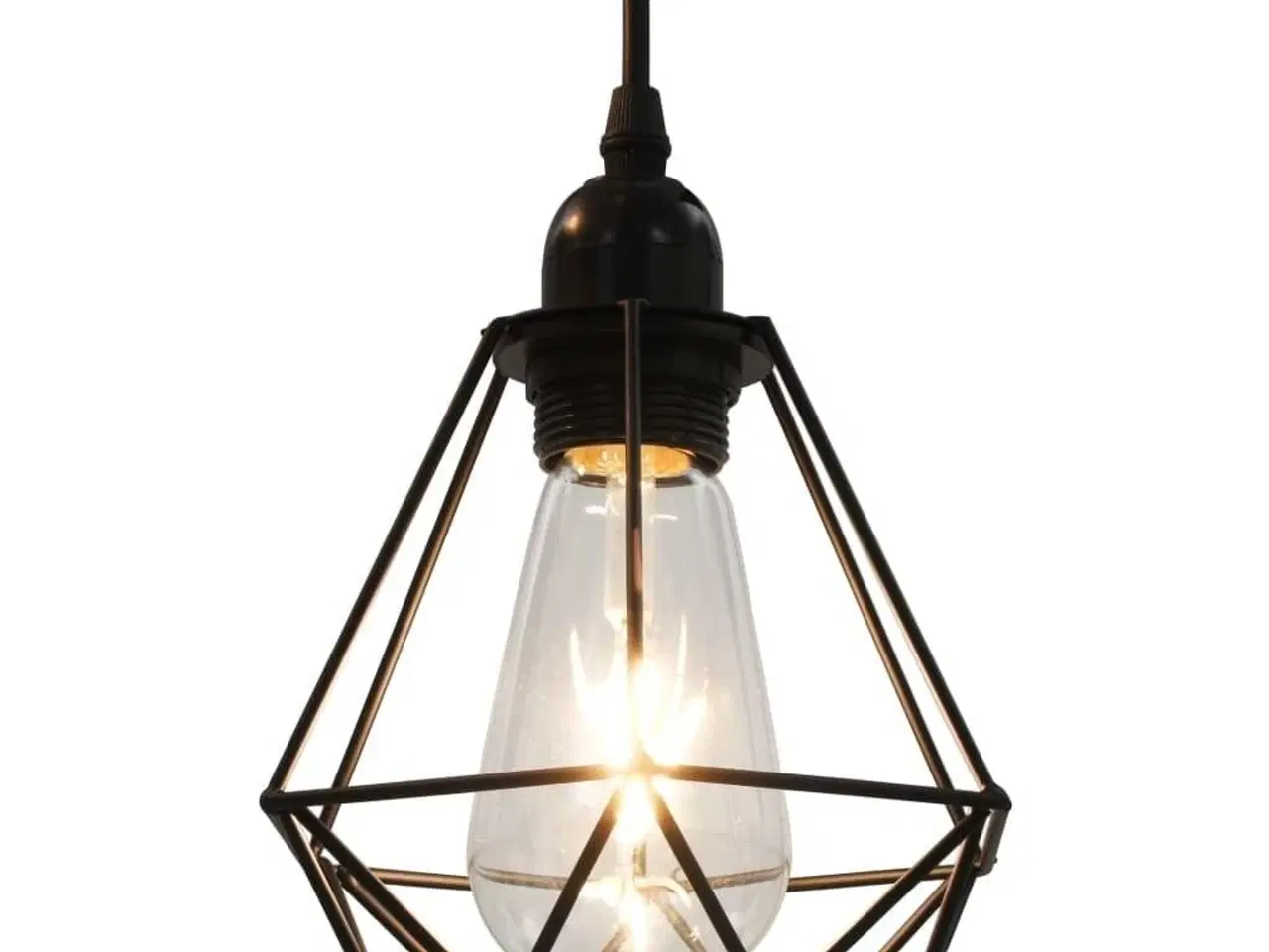 Billede 4 - Loftlampe med diamantdesign 3 x E27-pærer sort