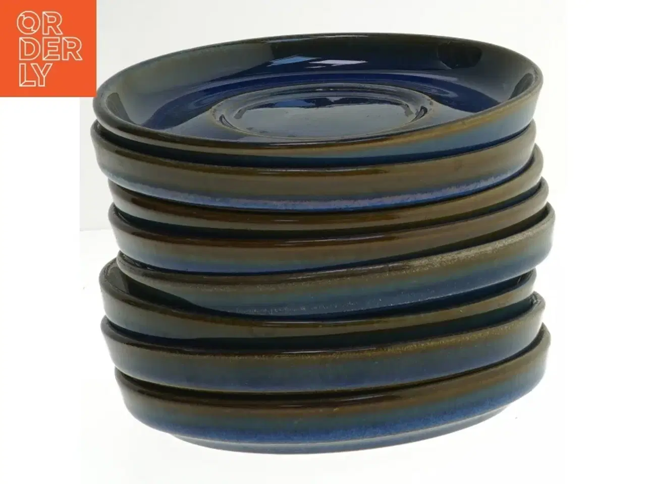 Billede 1 - Sæt med 8 små tallerkener i mørkeblå keramisk finish (str. 8 styk. ø. 15 cm)