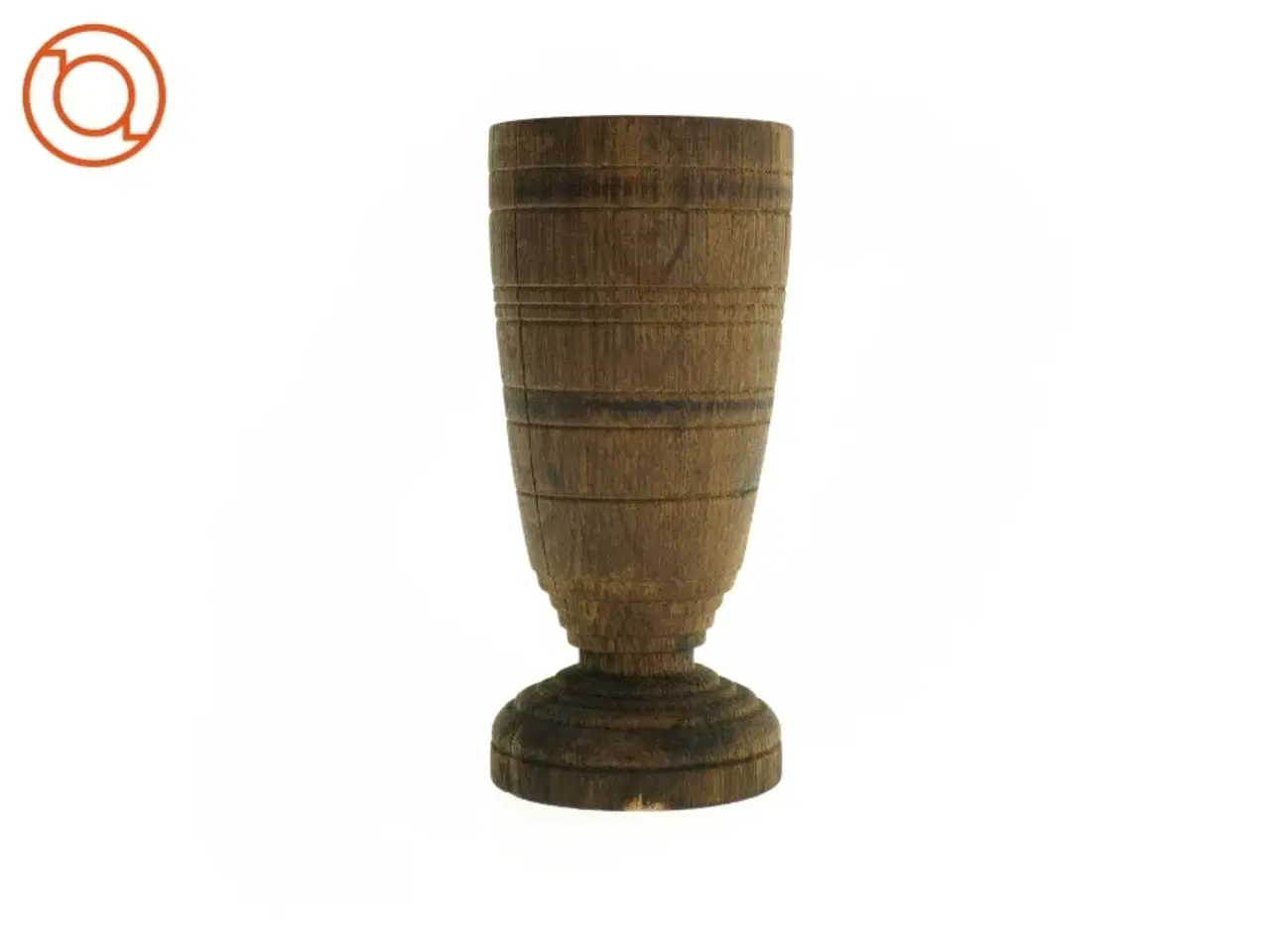 Billede 2 - Antik Træ Vase Lysestage (str. 21 x 10 cm)