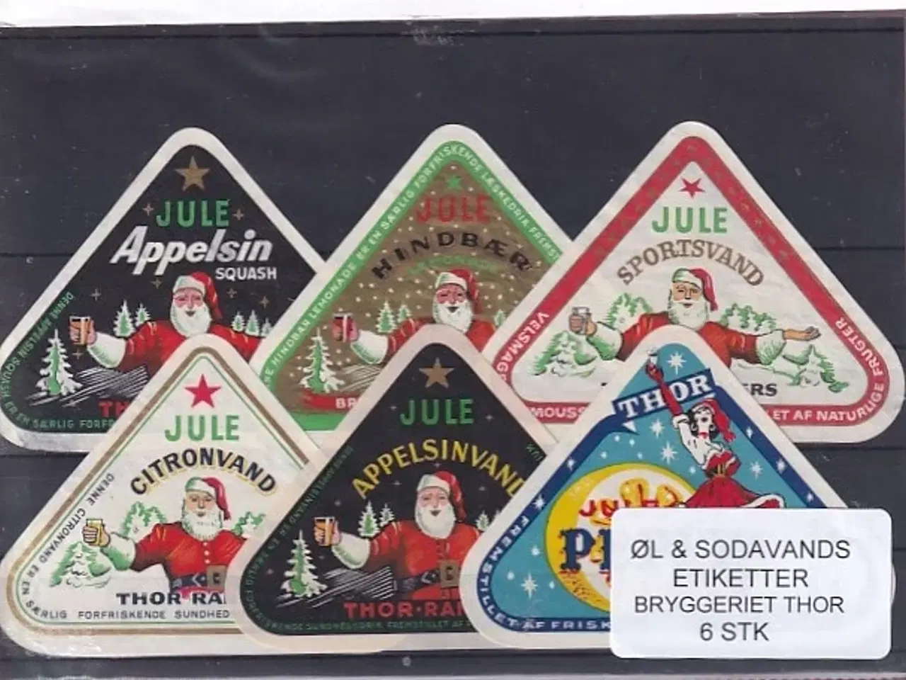 Billede 1 - Øl og Sodavands Etiketter - Bryggeriet Thor - 6 Stk.