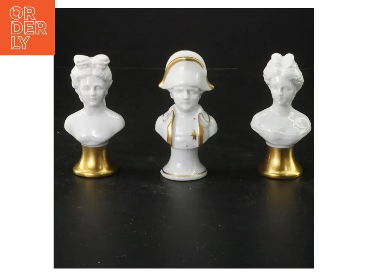 Billede 2 - Buste porcelænsfigurer med guldbasis (str. 9,5 cm)
