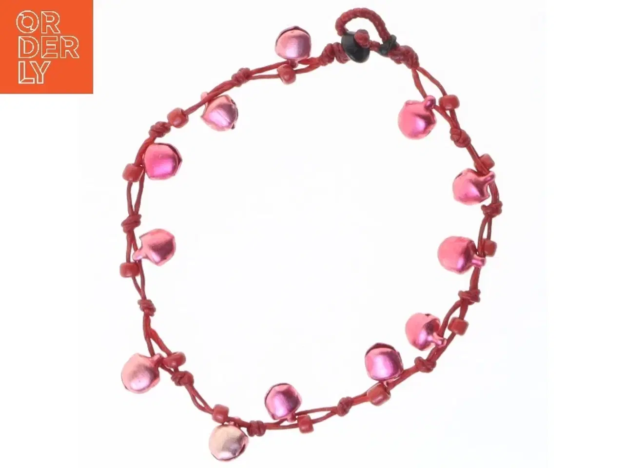 Billede 1 - Rød armbånd med perler (str. 25,5 cm)