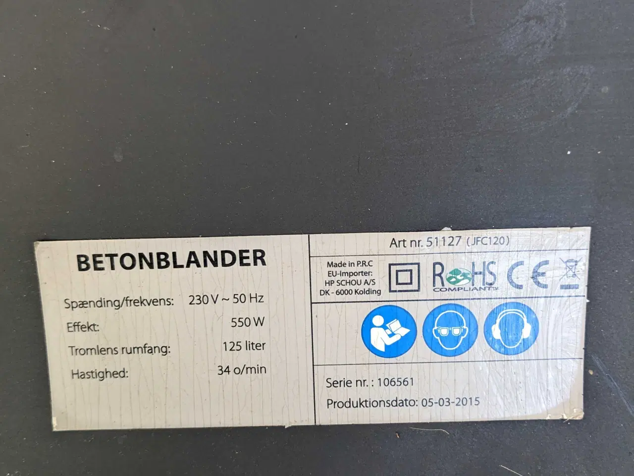 Billede 4 - 125 l betonblander