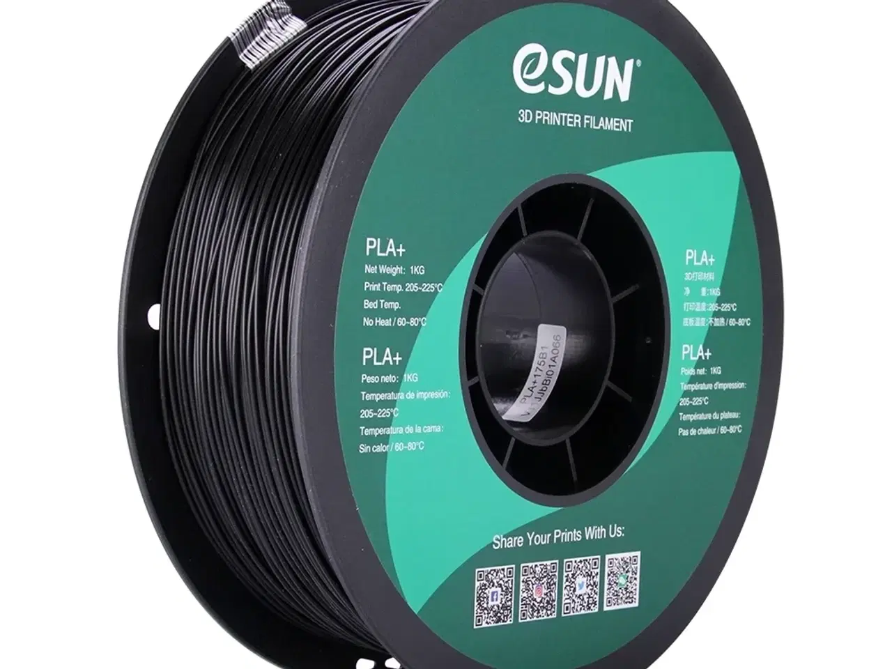 Billede 1 - eSUN - PLA+ - Black - 1.75mm - 1kg