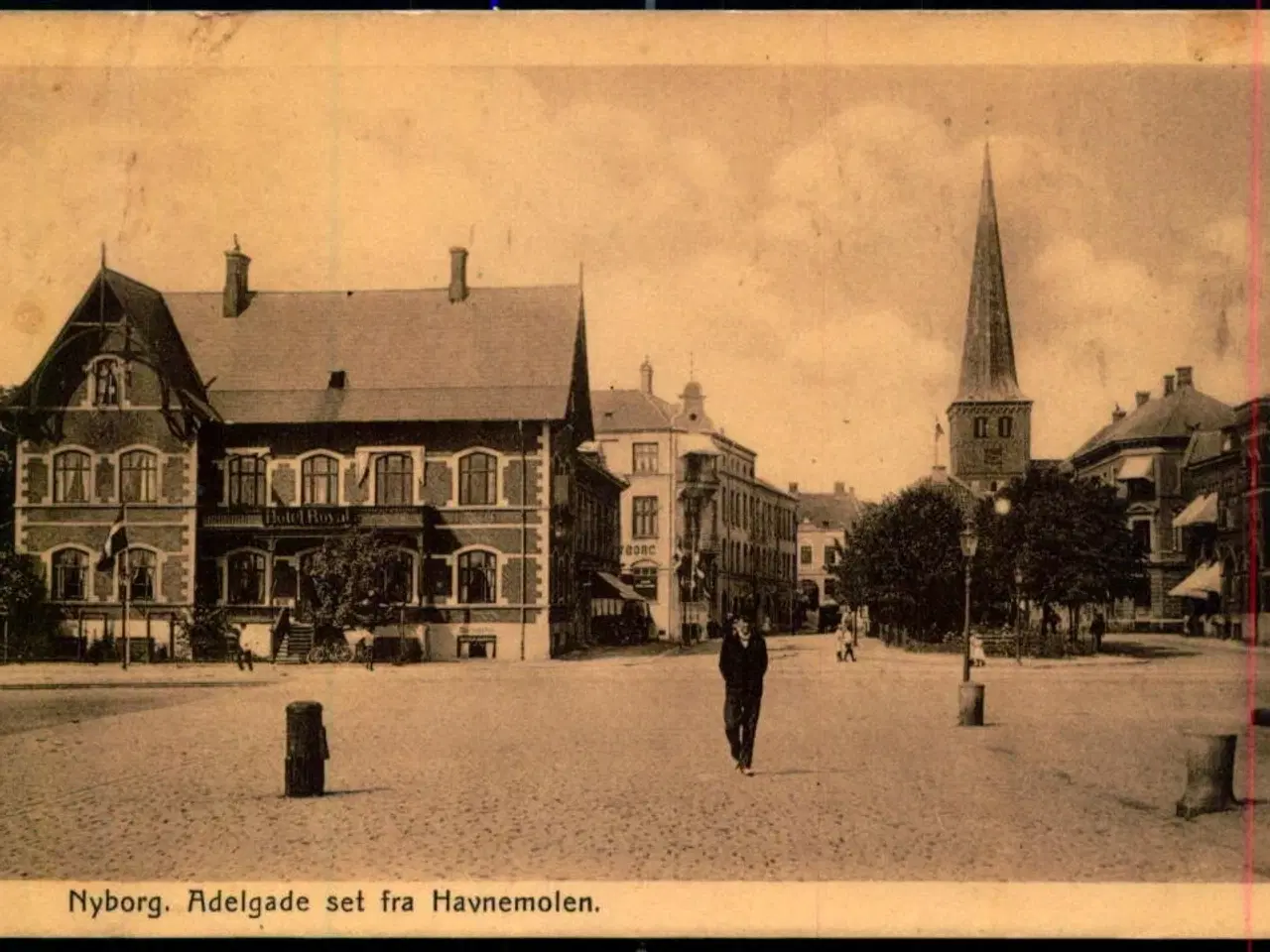 Billede 1 - Nyborg - Adelgade set fra Havnemolen - Imp. 160514 - Brugt