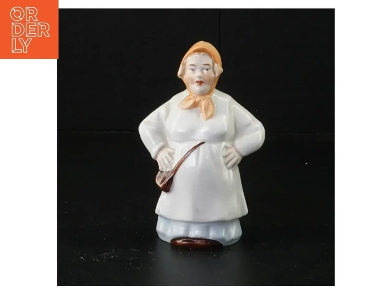 Billede 1 - Salt bøsse, formet som kvindefigur (str. 14 x 8 cm)