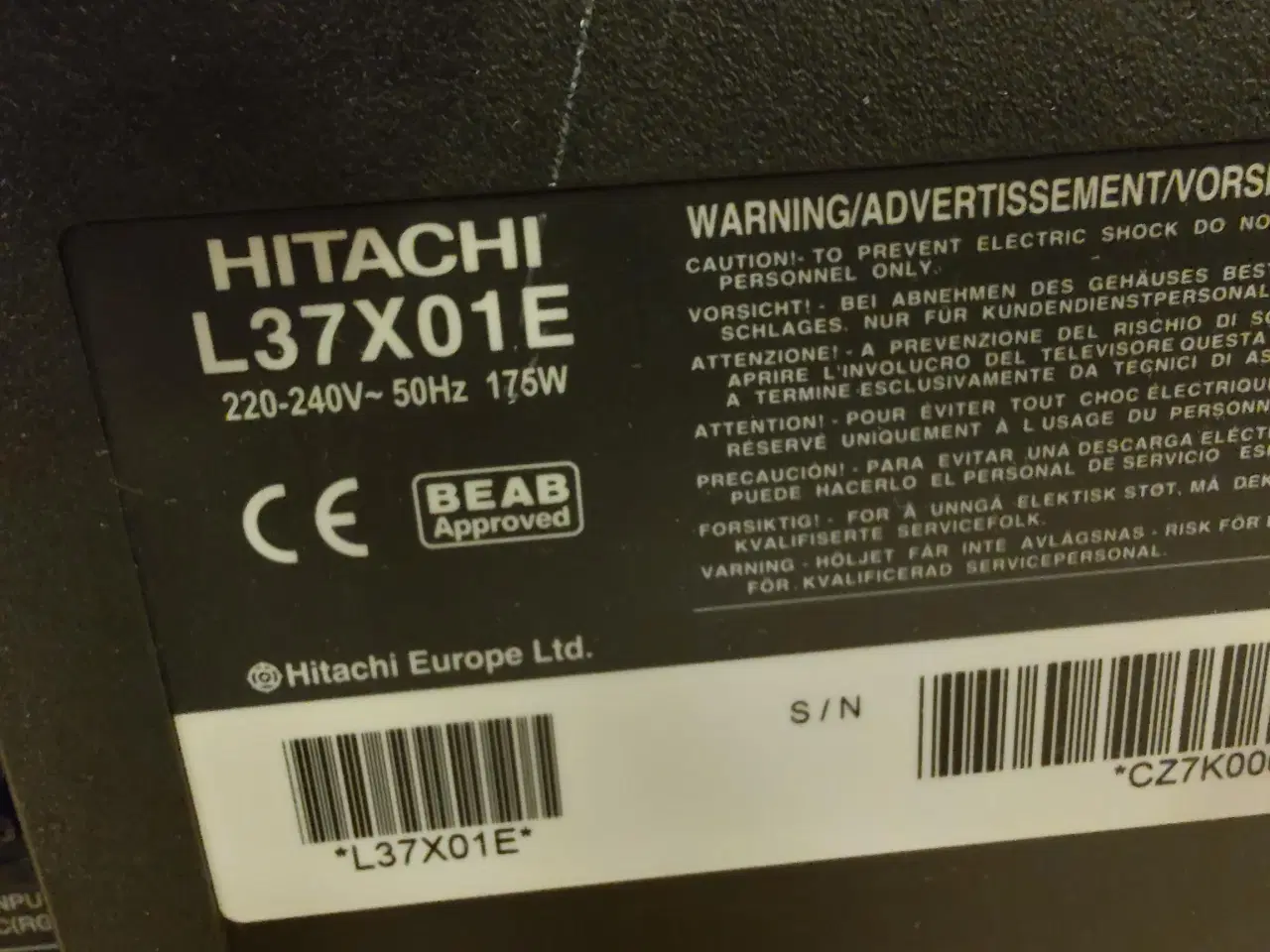 Billede 3 - LCD, Hitachi, L37x01E, 37"