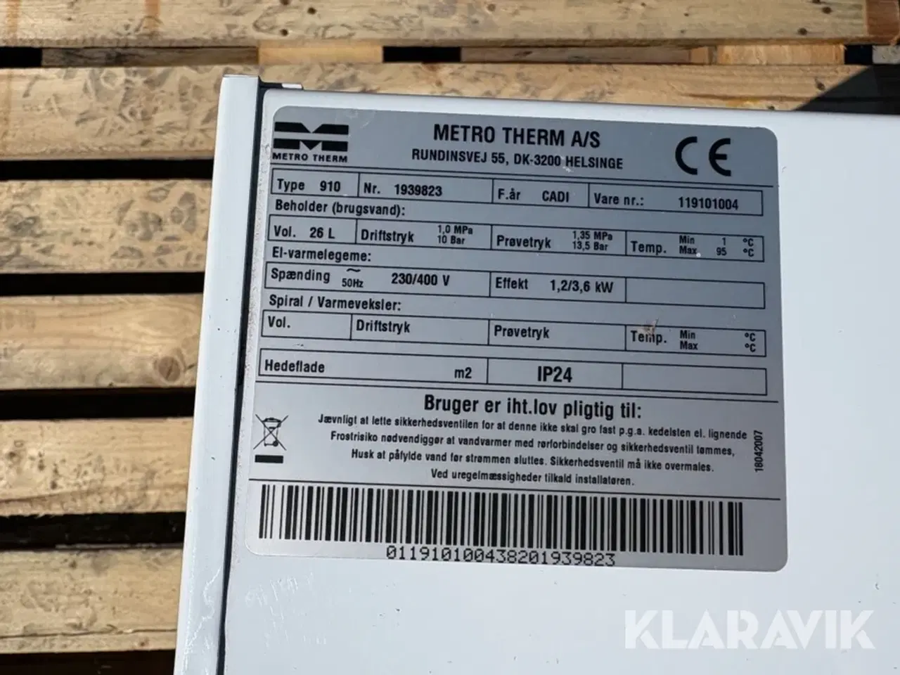 Billede 7 - Varmtvandsbeholder Metro Therm 910