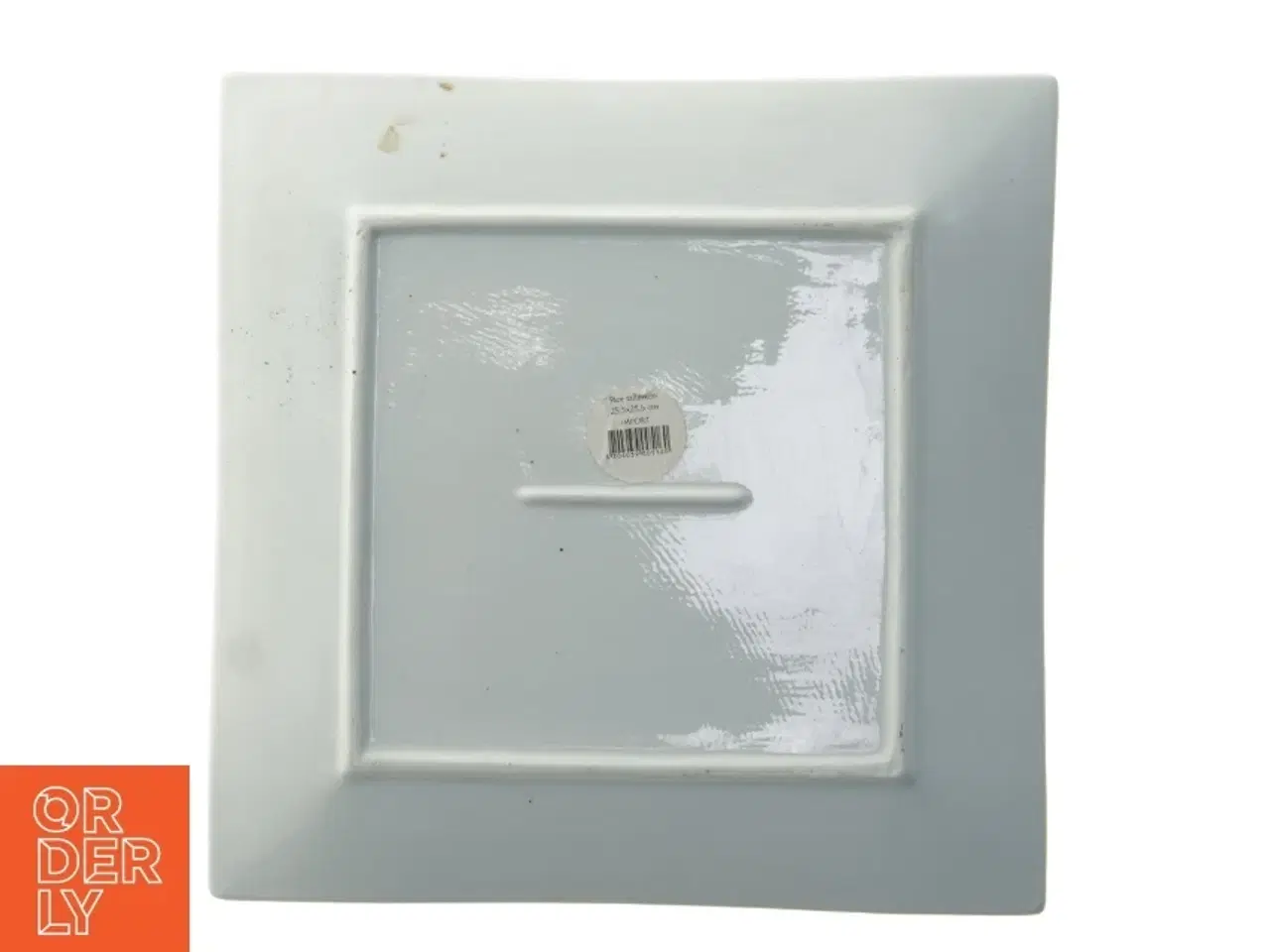 Billede 3 - Firkanet tallerken med mønster (str. 25,5x25,5 cm)
