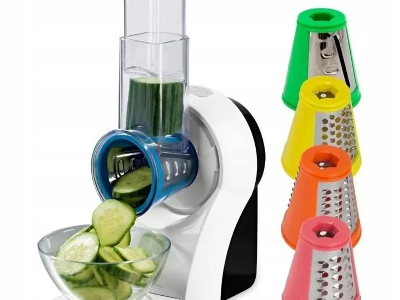 Billede 4 - Elektrisk grøntsagssnitter Esperanza EKM026 – multicolor, plast