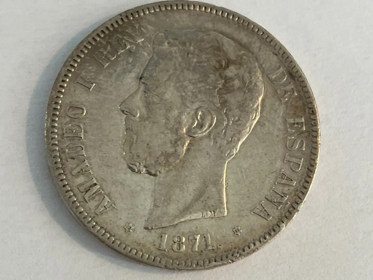 Billede 2 - 5 Pesetas Spain 1871