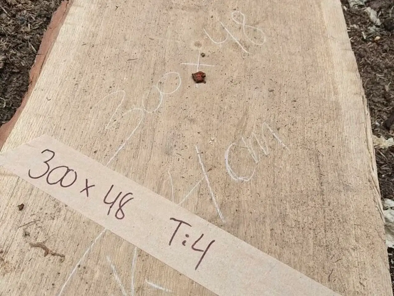 Billede 2 - 1 stk. Egetræsplanke str. 300 x 48 x 4