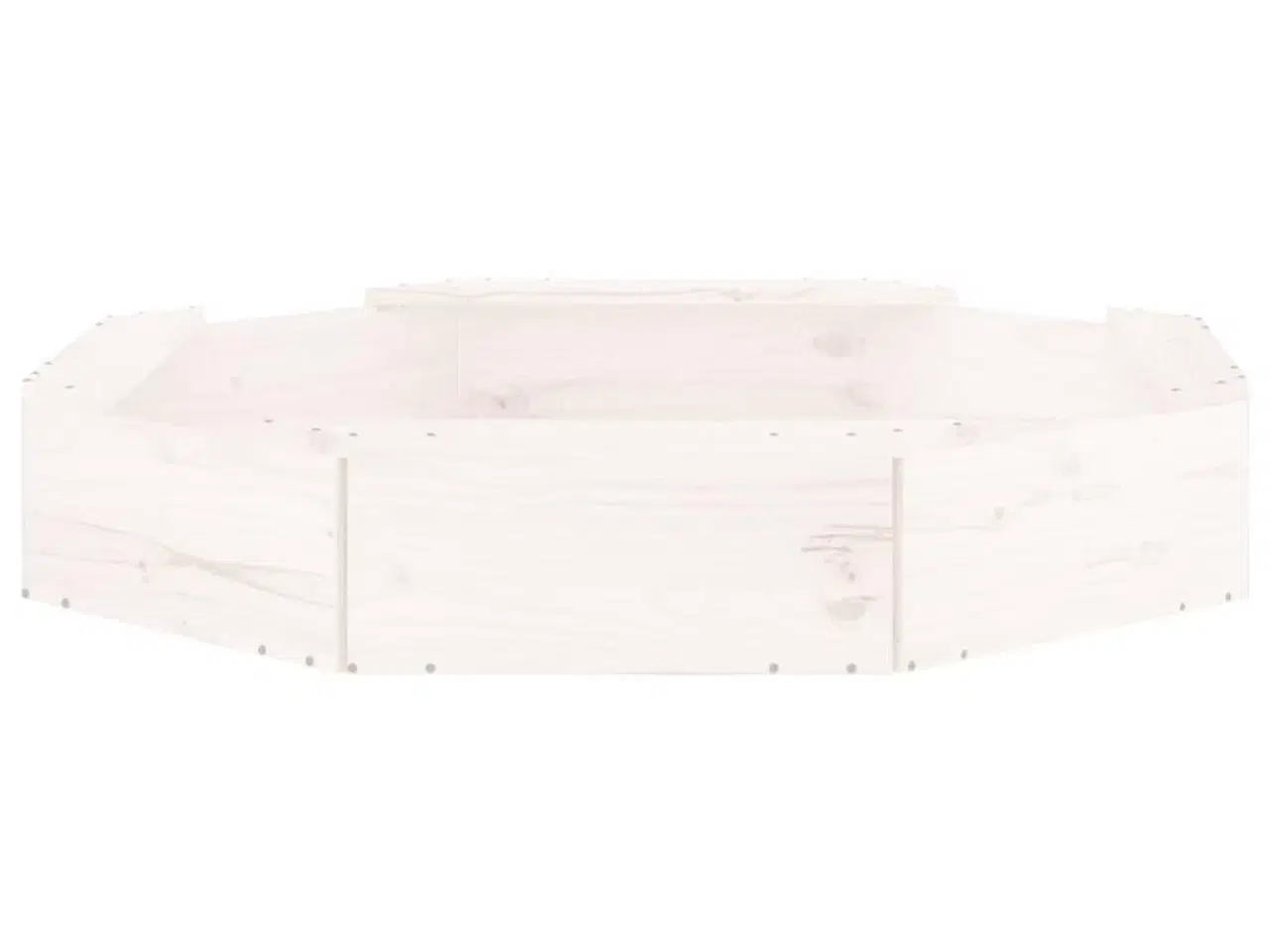 Billede 4 - Sandkasse med sæder ottekantet massivt fyrretræ hvid