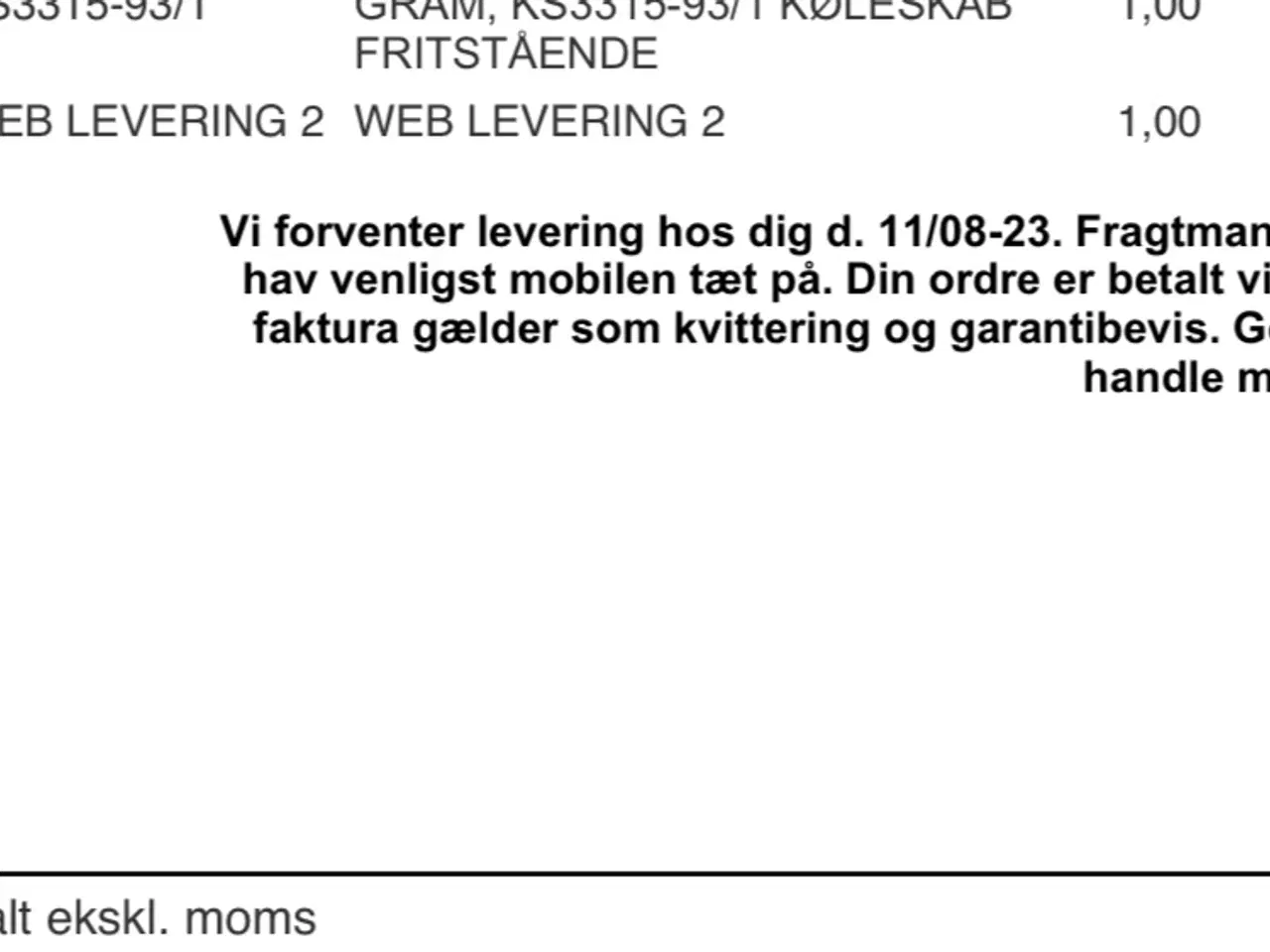 Billede 3 - Gram køleskab fra aug.2023(HENT IDAG FOR 2000kr!!)