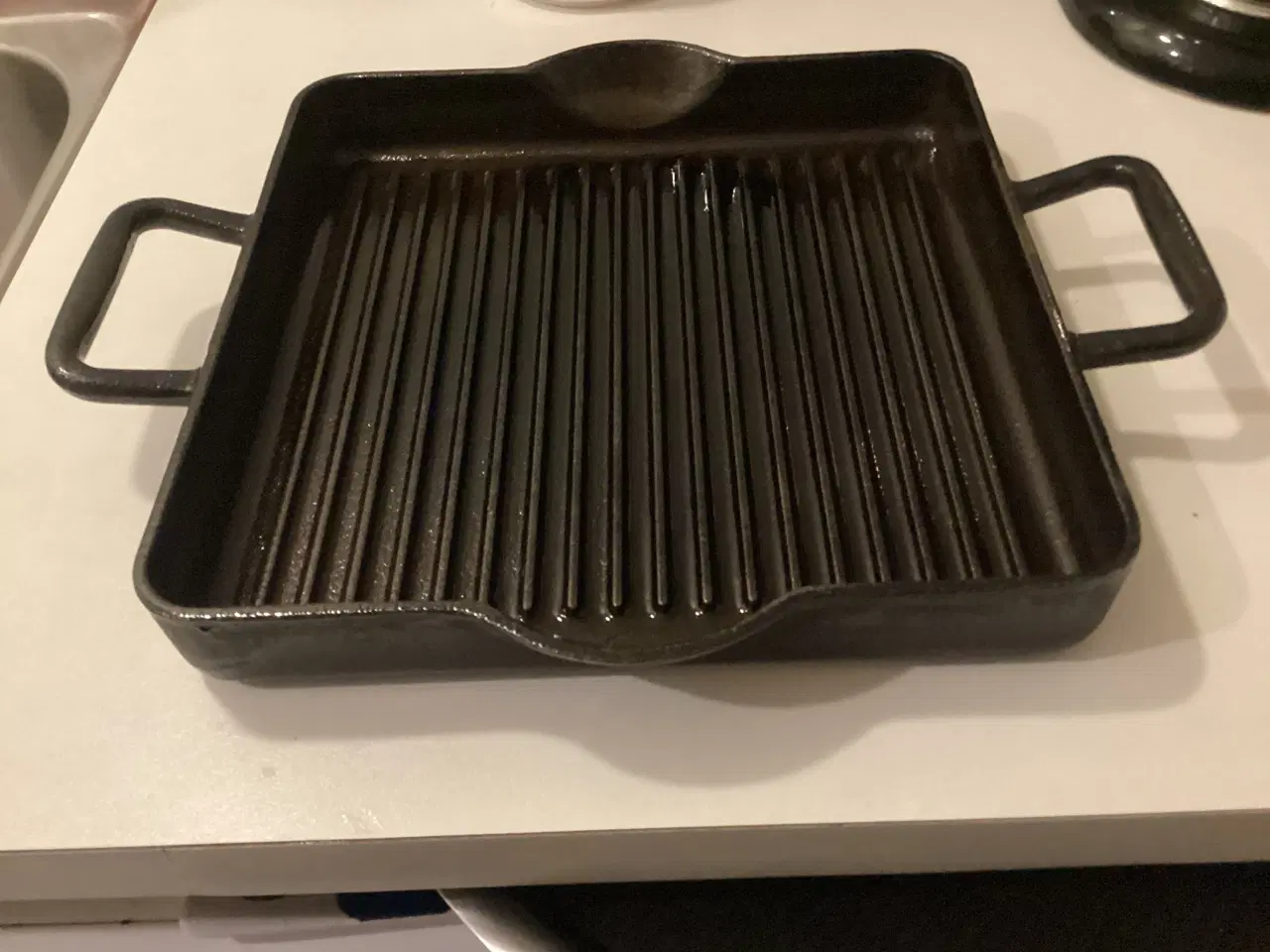 Billede 3 - Meget fin kvadratisk støbejerns grillpande