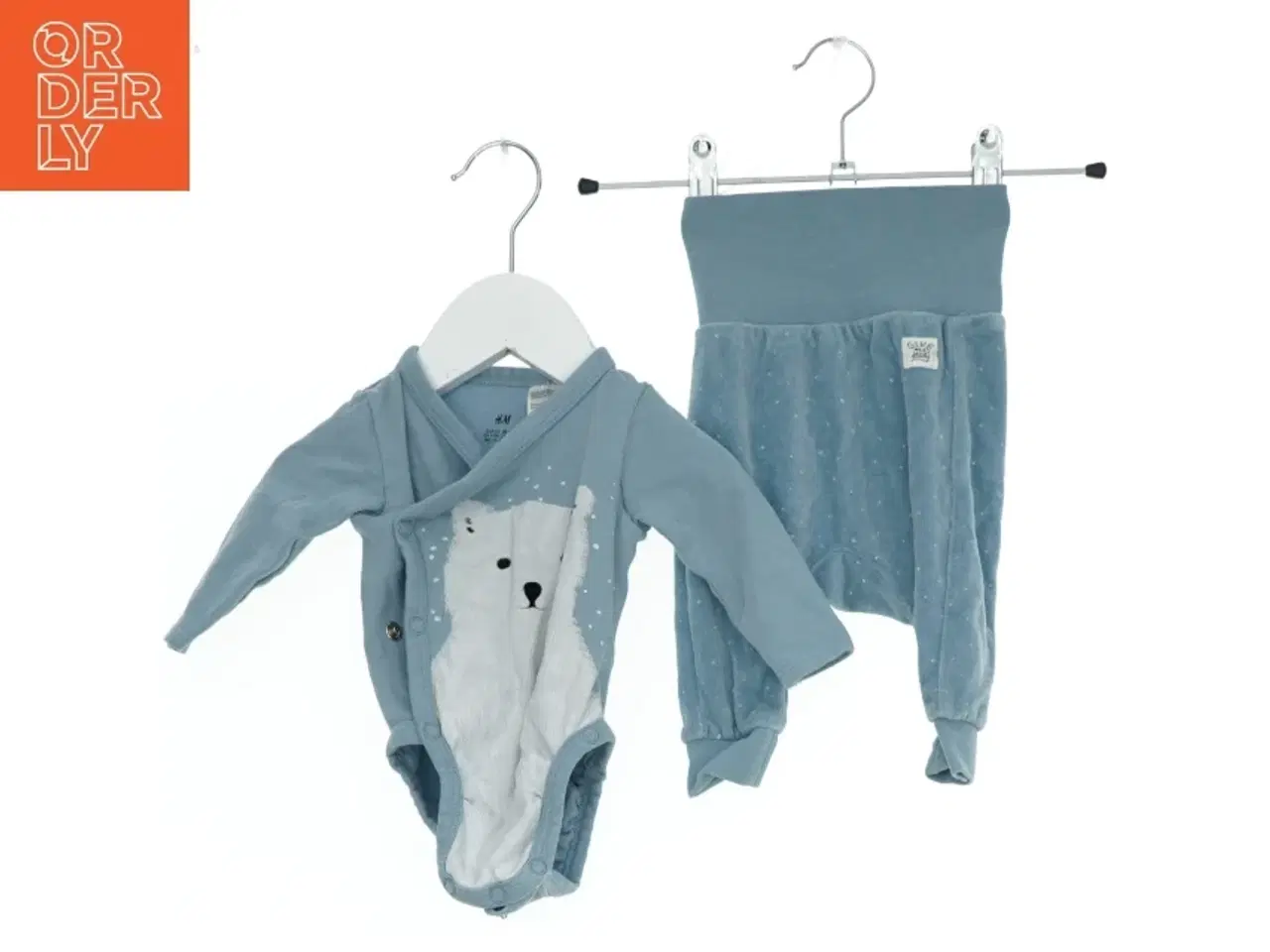 Billede 1 - Blå sæt med bodystocking og bukser fra H&M (str. 56)