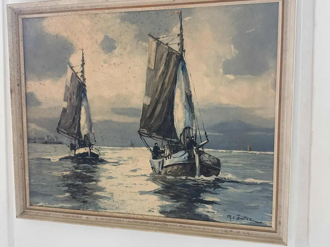 Billede 4 - Print af maleri – Sejlbåde på havet