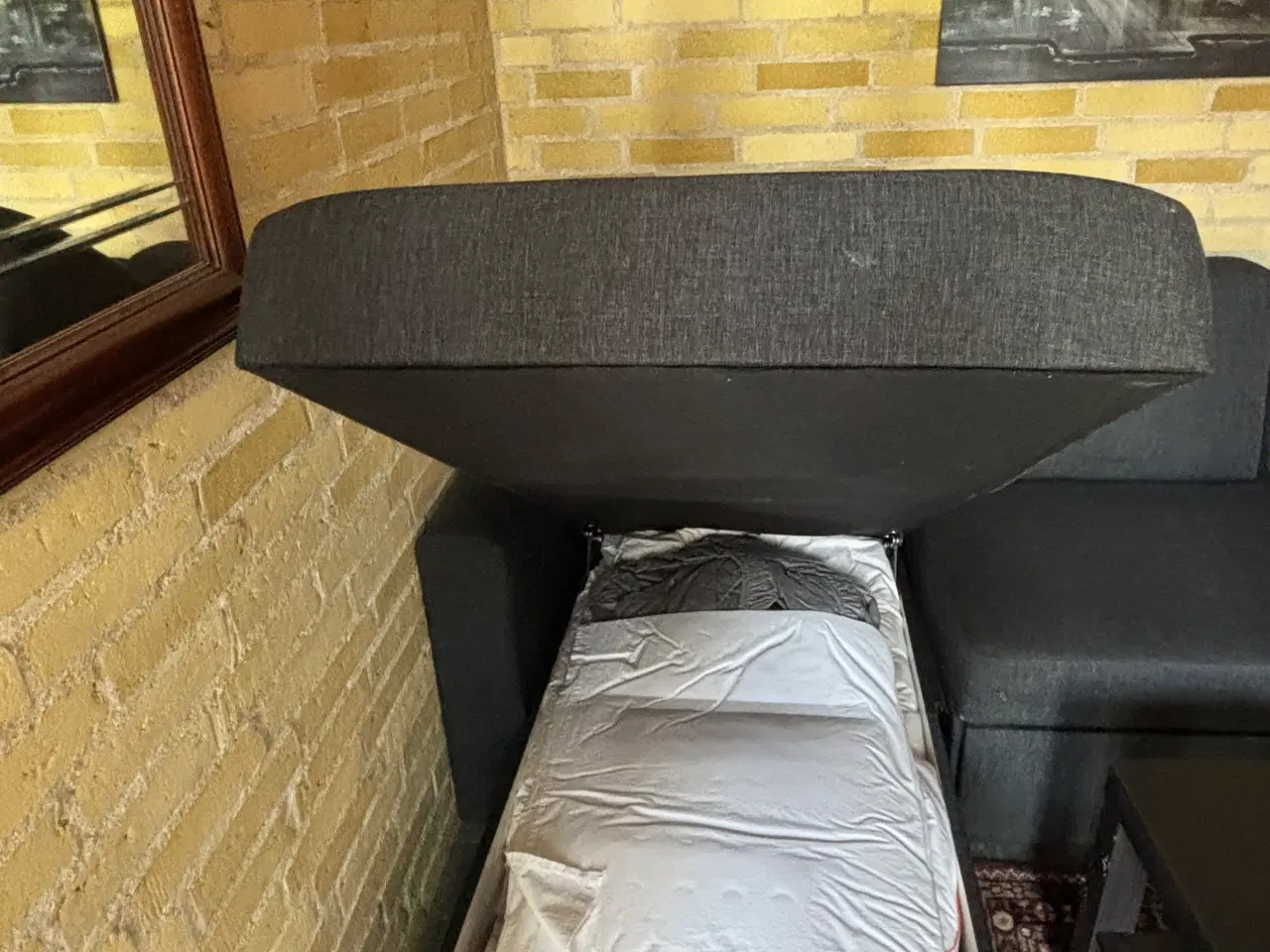 Billede 3 - Sovesofa chaiselong m opbevaring i mørkegråt stof