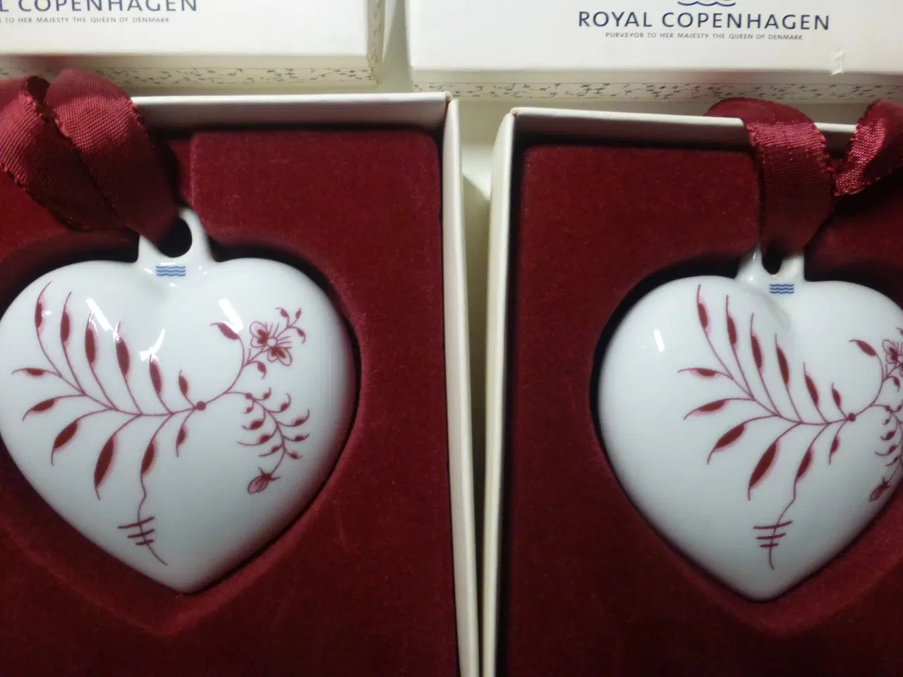 Billede 3 - Royal Copenhagen Palmette Hjerte Bordeaux 