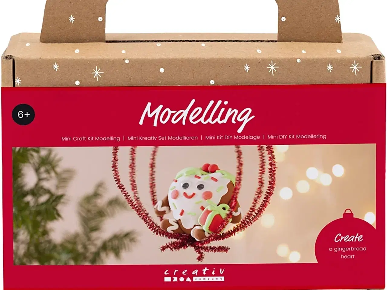 Billede 1 - Mini DIY Kit Modellering, Hjerteformet julefigur, ass. farver, 1 pk.