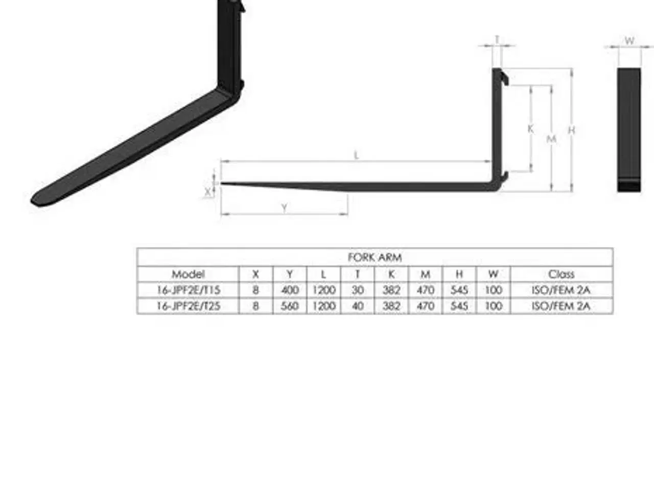 Billede 2 - Pallegafler 1,5ton m. Euro beslag