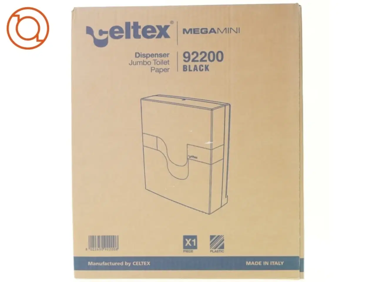 Billede 1 - Dispenser jumbo toilet paper mega mini 92200 black fra Celtex (str. 39 x 33 x 13 cm)