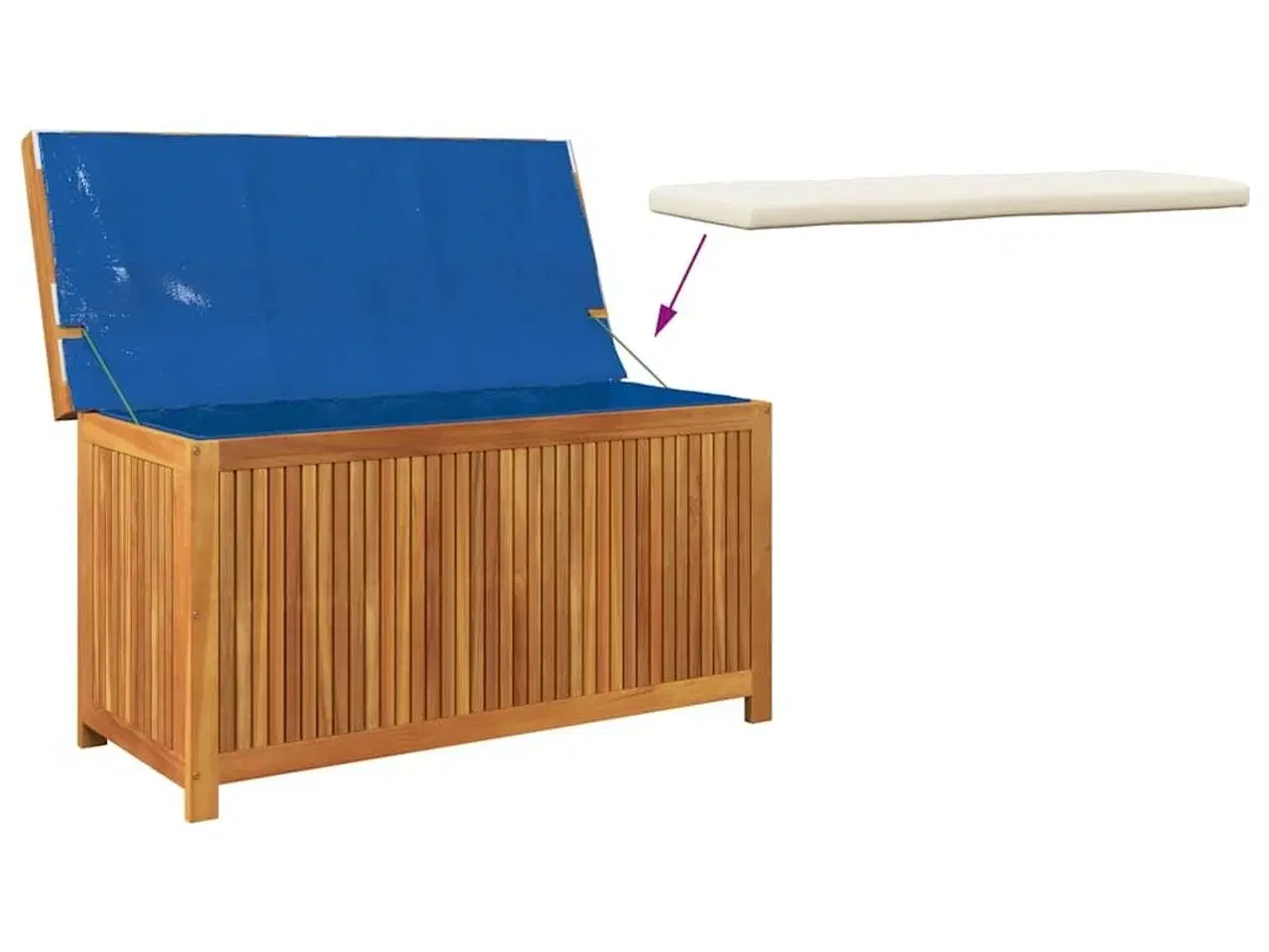 Billede 8 - Udendørs hyndeboks 113x50x60,5 cm massivt akacietræ