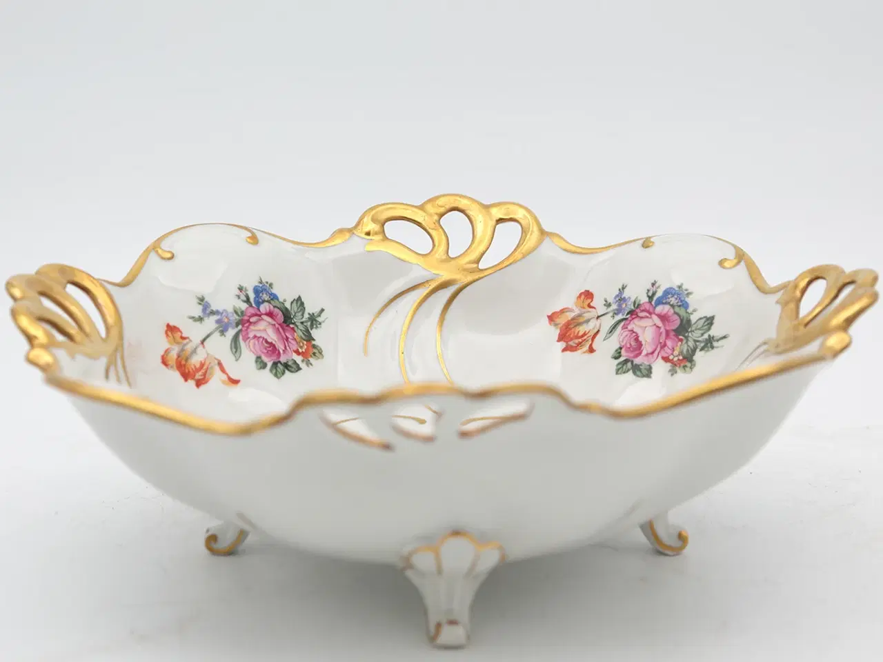 Billede 3 - Stor vintage tysk håndemaljeret porcelænsskål fra 