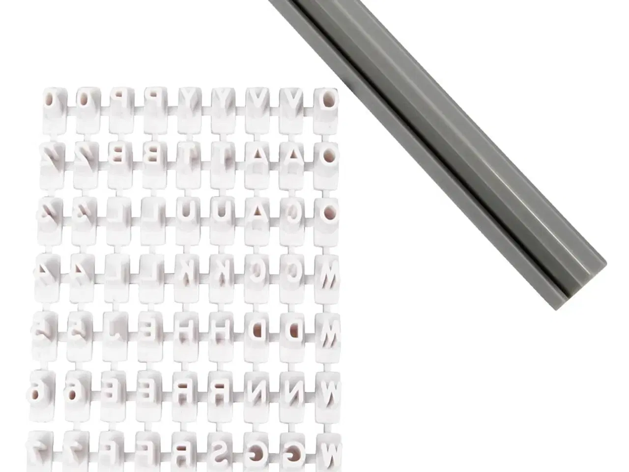 Billede 1 - Stempelsæt med Bogstaver og Tal - H: 6 mm, Hvid