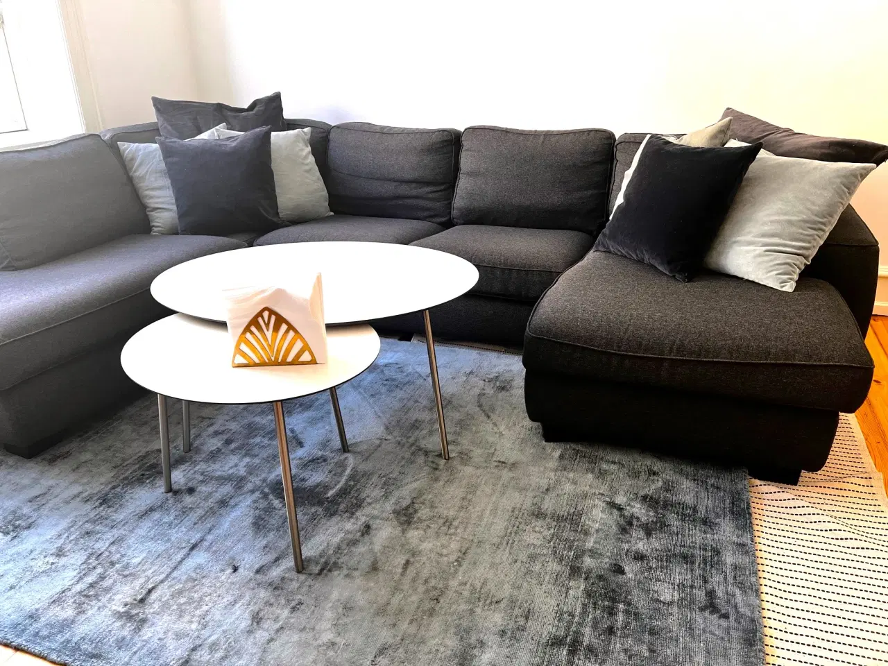 Billede 1 - Sofa mørk grå m. chaiselong U form