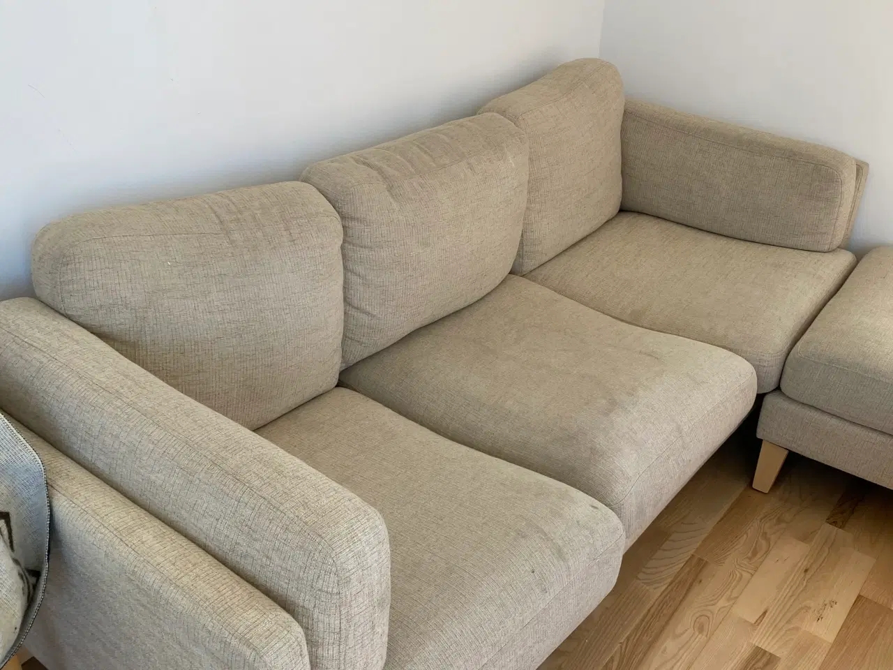 Billede 1 - Stof sofa med puff Gratis