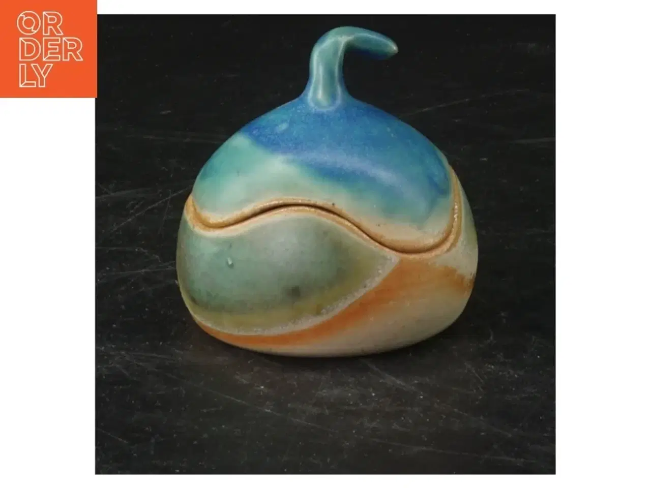 Billede 1 - Keramisk skål med låg (str.  6x6 cm)