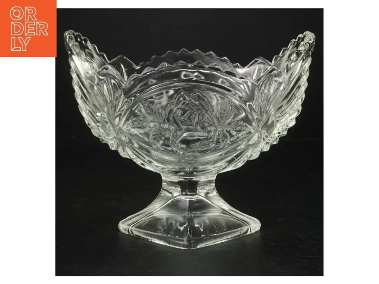 Billede 1 - Gl. Glasskål (str. H. 15 cm. 21 x 13 cm)