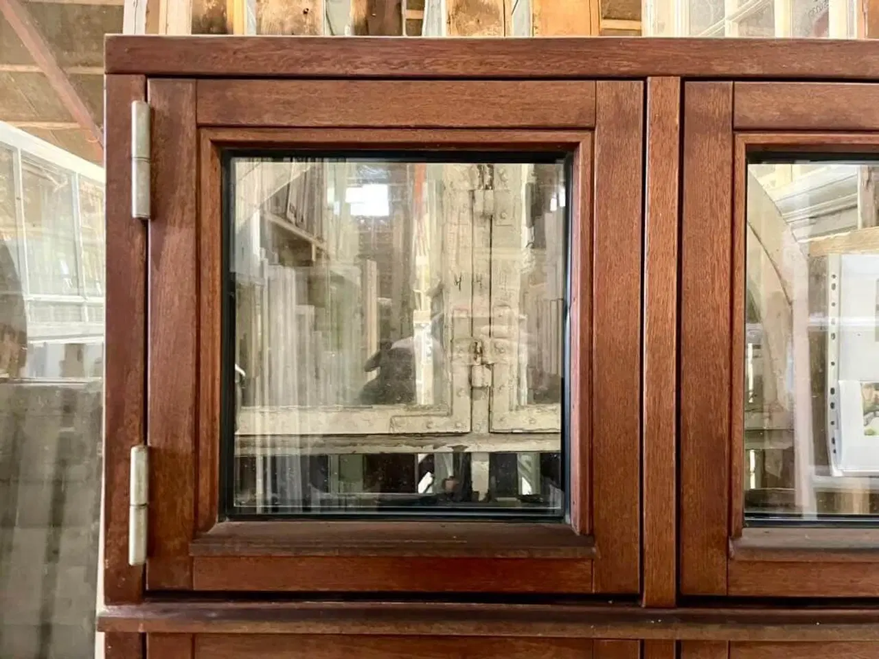 Billede 3 - 2-fags Dannebrogsvindue i teaktræ