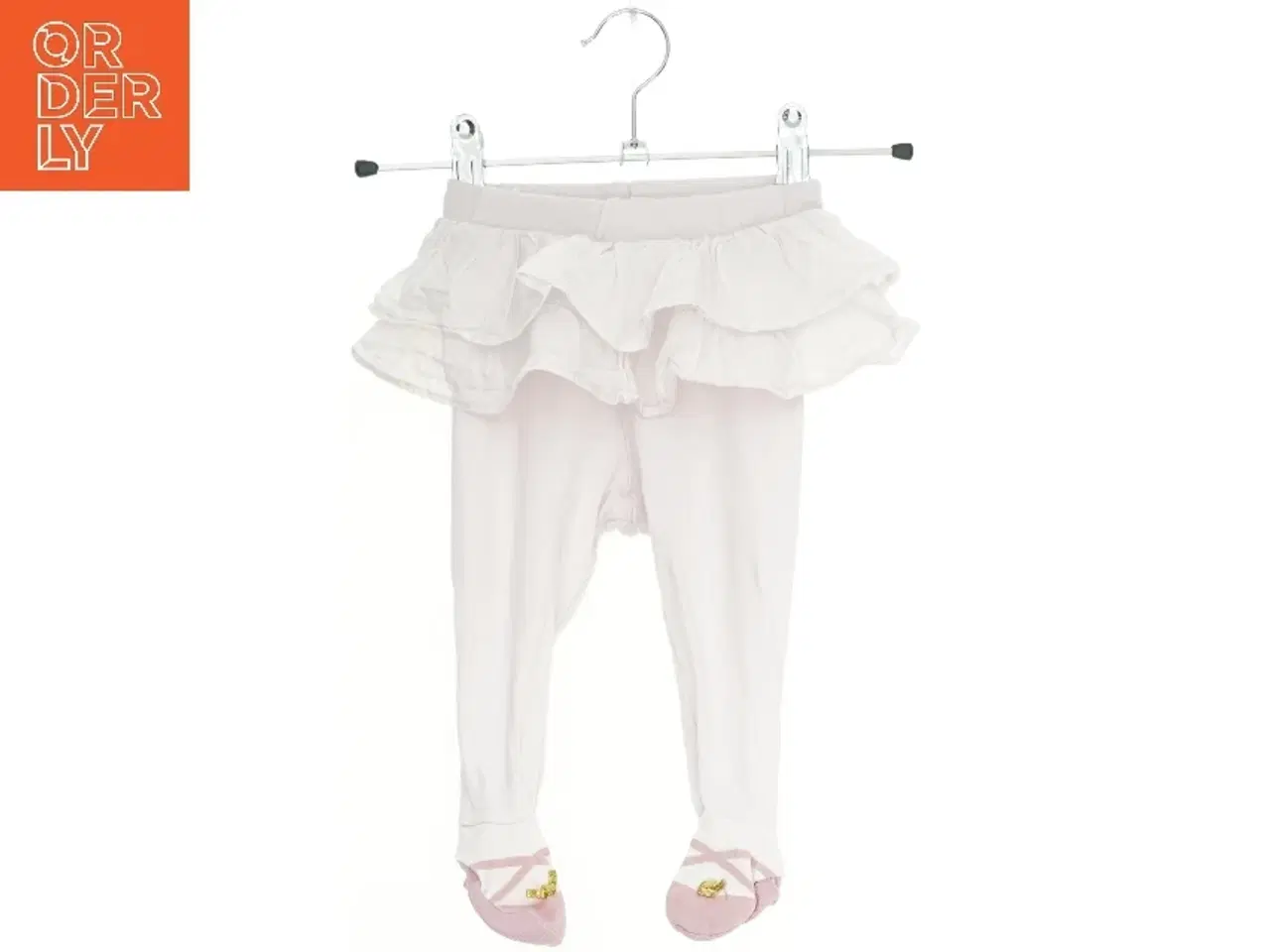 Billede 1 - Hvide leggings med flæser og sokker fra H&M (str. 68)