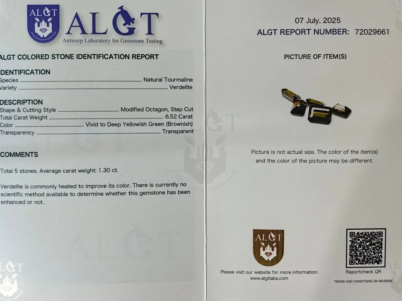 Billede 8 - 5 stkTurmalin - 6,52 ct 