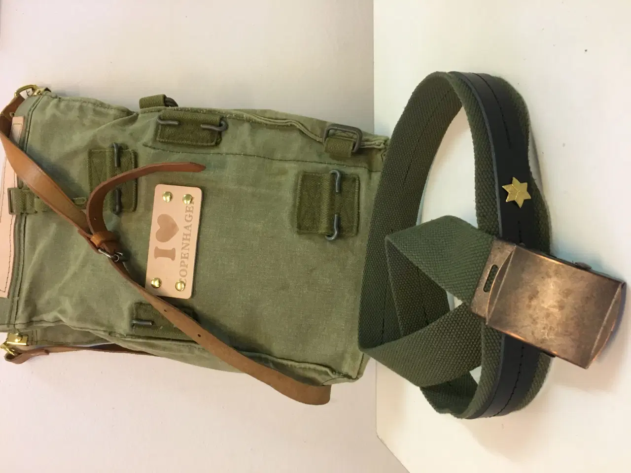 Billede 1 - Army taske med matchende bælte. ReDesign