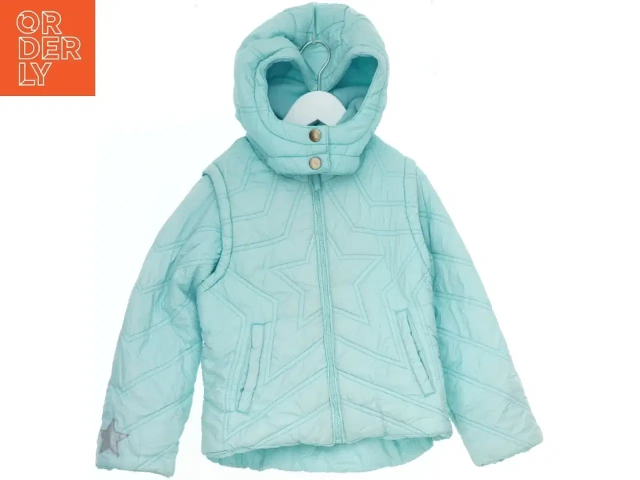 Billede 1 - Lyseblå termojakke med hætte fra H&M (str. 128)