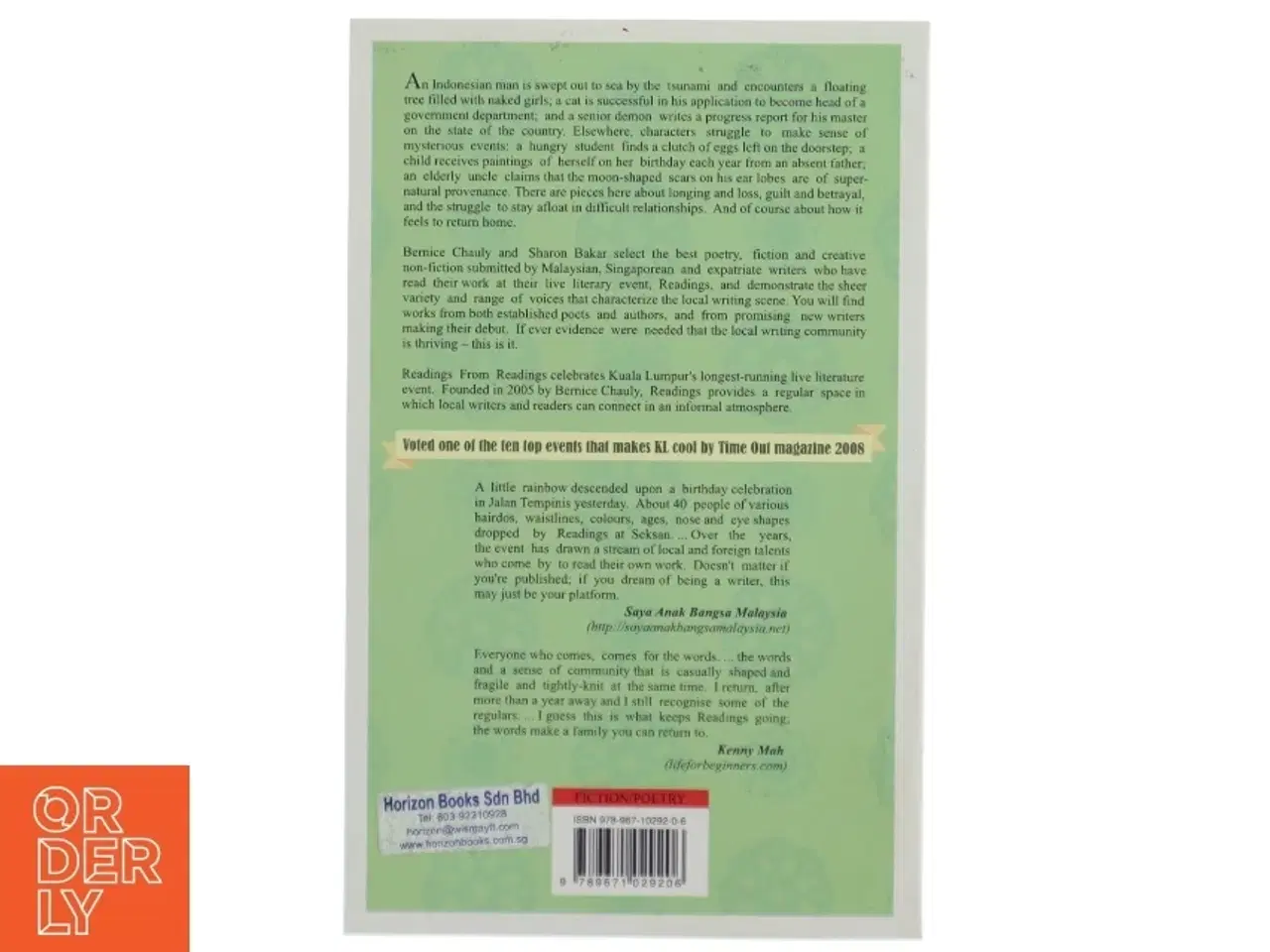 Billede 2 - Readings from Readings: New Malaysian writing af Bernice Chauly (Bog)
