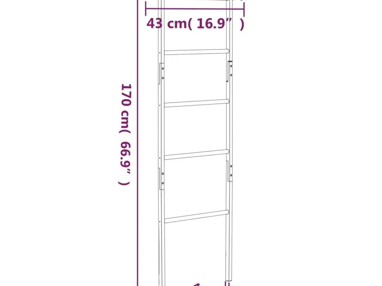 Billede 6 - Håndklædestige 170 cm massivt valnøddetræ