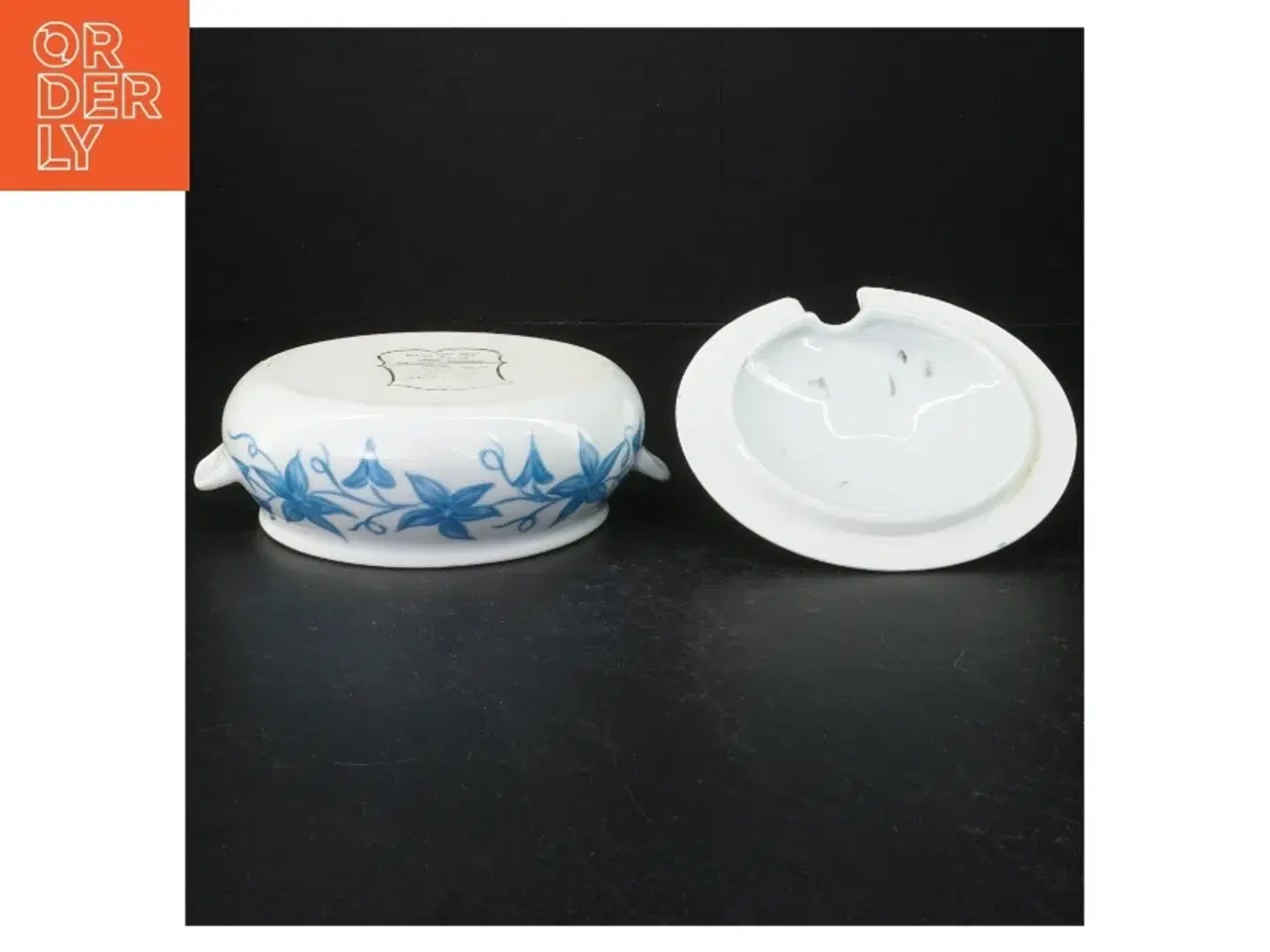 Billede 3 - Porcelænssennepskrukke med blåmønster