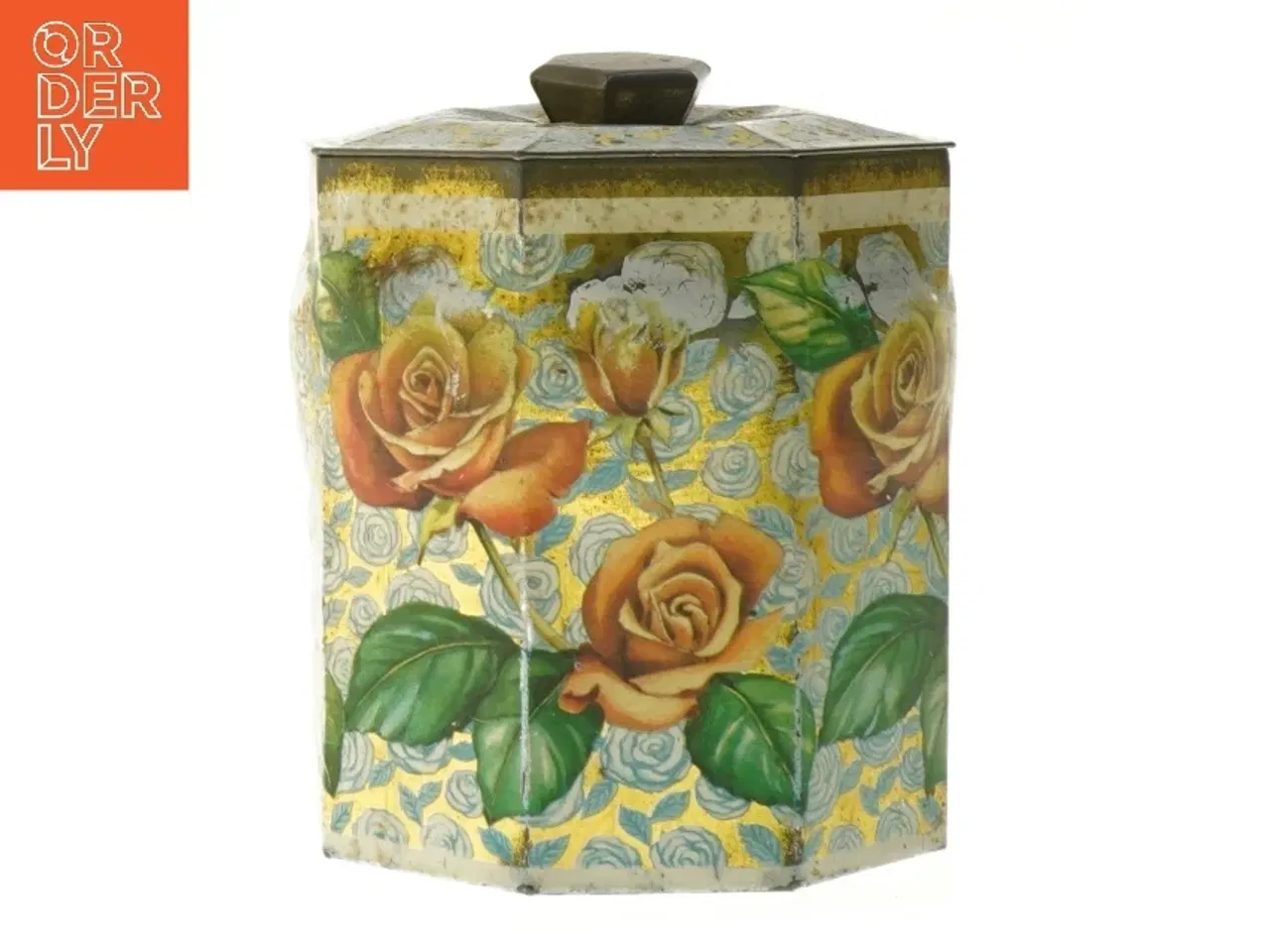Billede 2 - Dekorativ dåse med roser (str. ø 13, 13 cm)