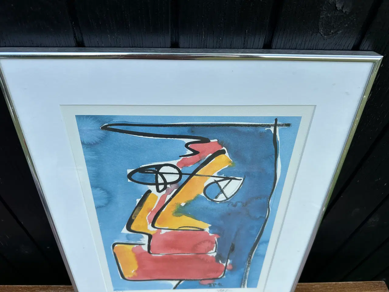 Billede 3 - Farvelitografi, signeret (retro)