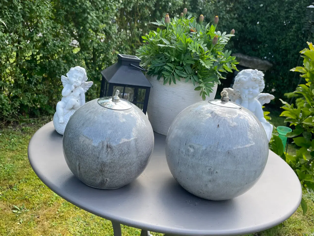 Billede 4 - Keramik kugler til lampe olie til udendørs brug.