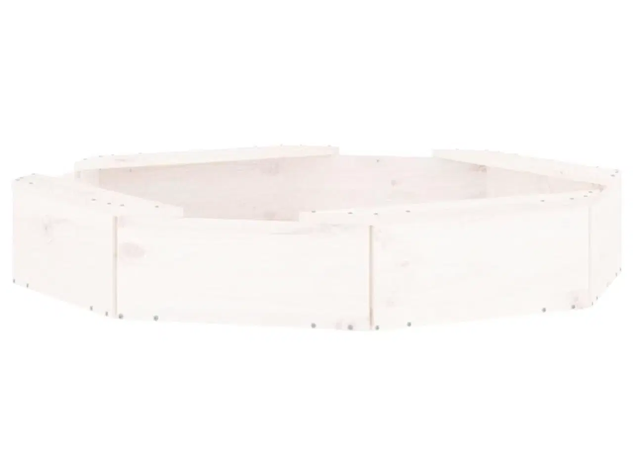 Billede 6 - Sandkasse med sæder ottekantet massivt fyrretræ hvid