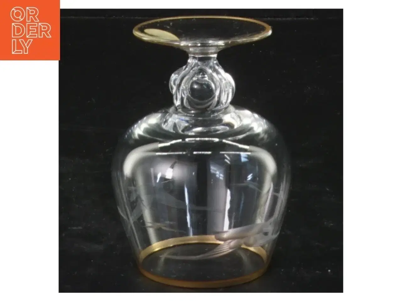 Billede 2 - Klar cocktailglas med guldkant frs Lyngby glas(str. 9x6 cm)