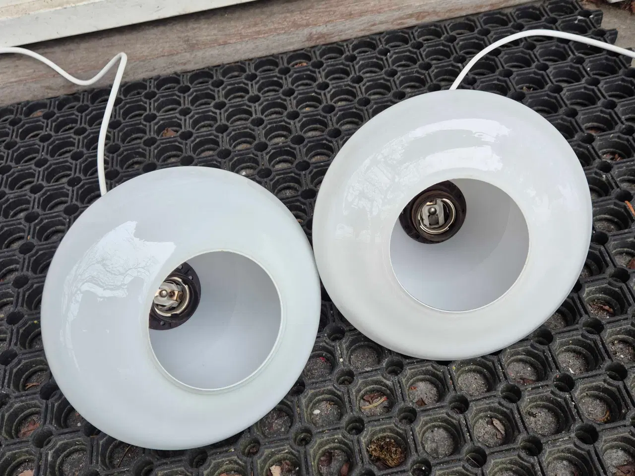 Billede 12 - Perfekte retrolamper i hvidt opalglas 