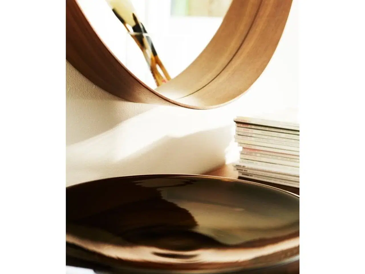 Billede 3 - IKEA STOCKHOLM Rundt vægspejl træramme